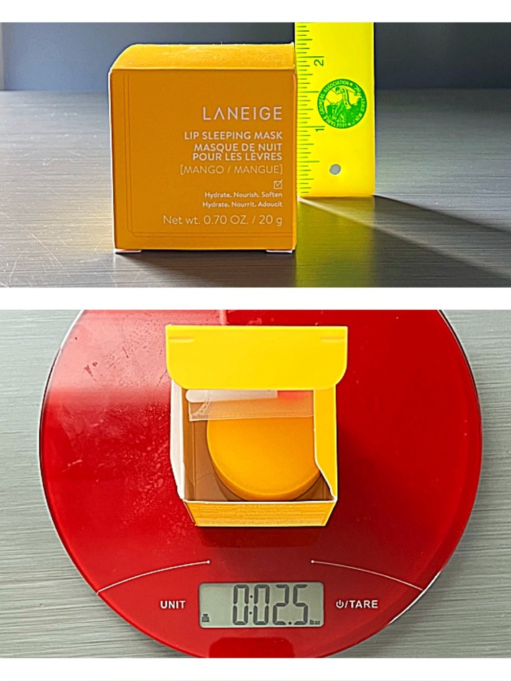 NIB Laneige MANGO 🥭 Lip Sleeping Mask Hydrate Nourish Soften Value Size 0.7 oz - Picture 10 of 12
